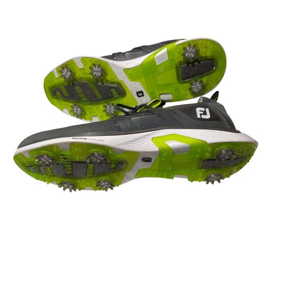 FootJoy HyperFlex Golf Shoes Mens 13M Gray & Neon Yellow Grip Spikes C74 - Picture 3 of 7
